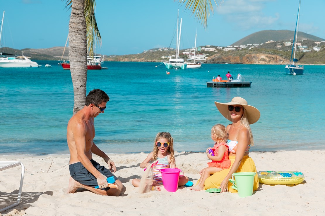 family at the beach